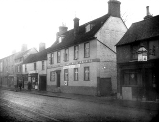 The Angel public house about 1900 - the building immediately to the left being the site of the Bridewell [Z50/9/789]